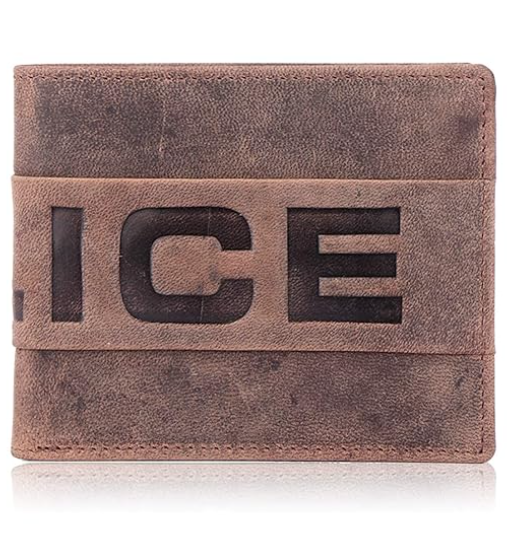 Infinity Men's Slim Wallet | Leather Purse with 6 Card Slot, 2 Currency Compartment, 2 Slip-in Pockets, 1 ID Compartment - Brown